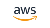 Amazon Web Services Logo auf weißem Hintergrund