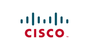 Rotes Cisco Logo auf weißem Hintergrund