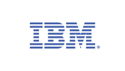 Dunkelblaues IBM Logo auf weißem Hintergrund