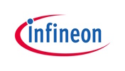 Infineon Technologies Logo auf weißem Hintergrund