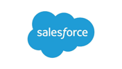 Hellblaues Salesforce Logo auf weißem Hintergrund